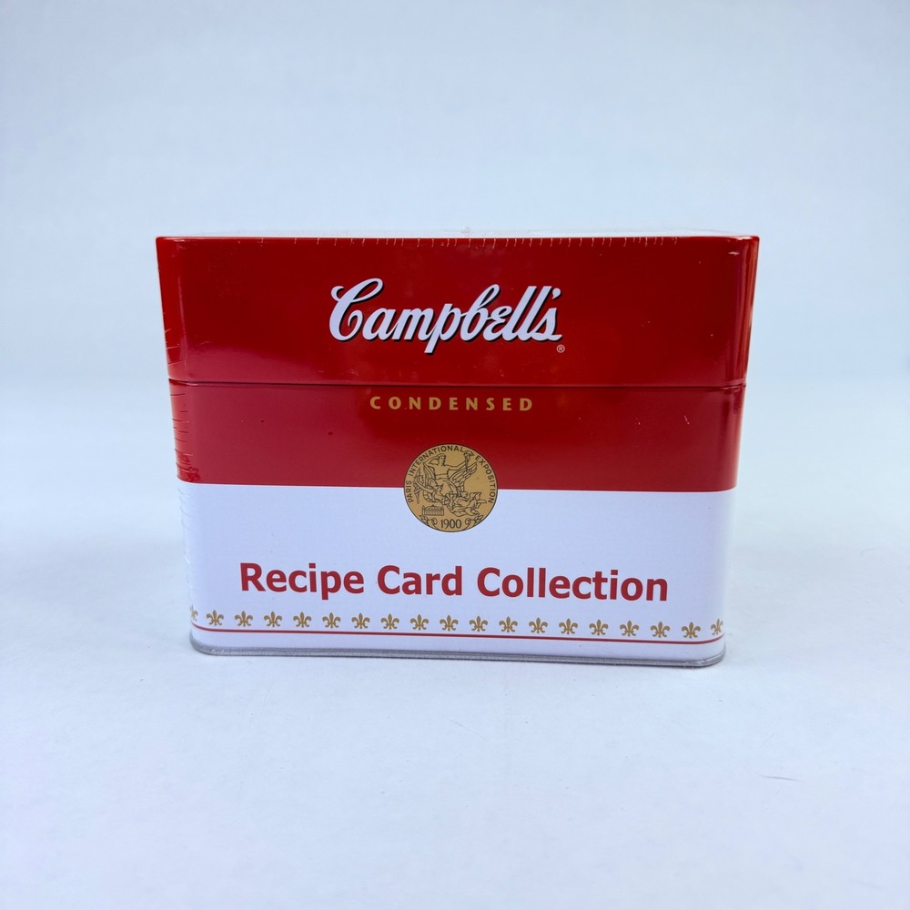 Campbells Soup Recipe Card Collection Tin 2007 Factory Sealed 76 Recipes Red